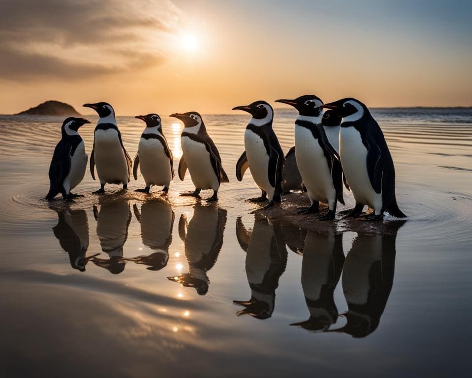 drinkende pinguïns