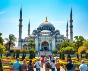 Bewonder de architectuur van de Blauwe Moskee in Istanbul
