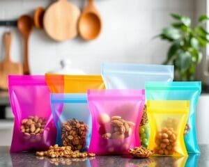 Herbruikbare siliconen zakjes voor snacks en meer