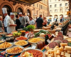 Proef de culinaire specialiteiten van Bologna, Italië