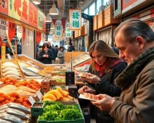 Proef de verse sushi op de vismarkten van Tokio