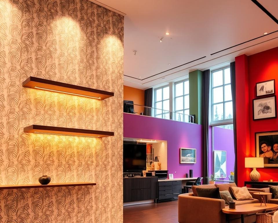 Muurdesigns op maat met schilderwerk en behang
