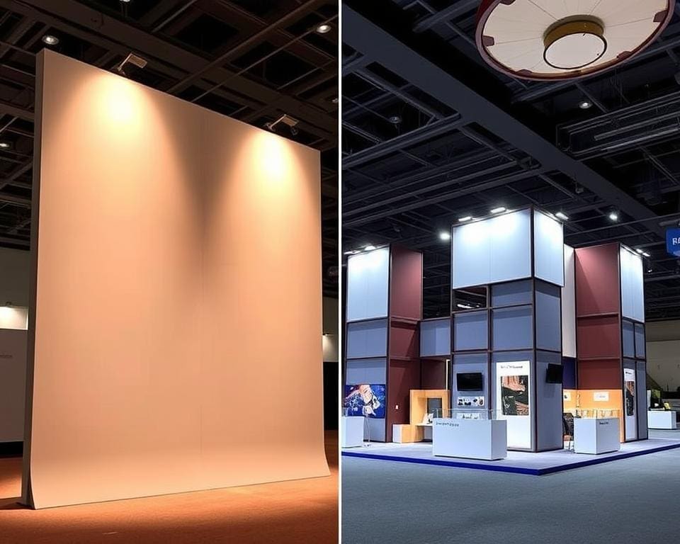 Wat is het verschil tussen expositiepanelen en beurswanden?