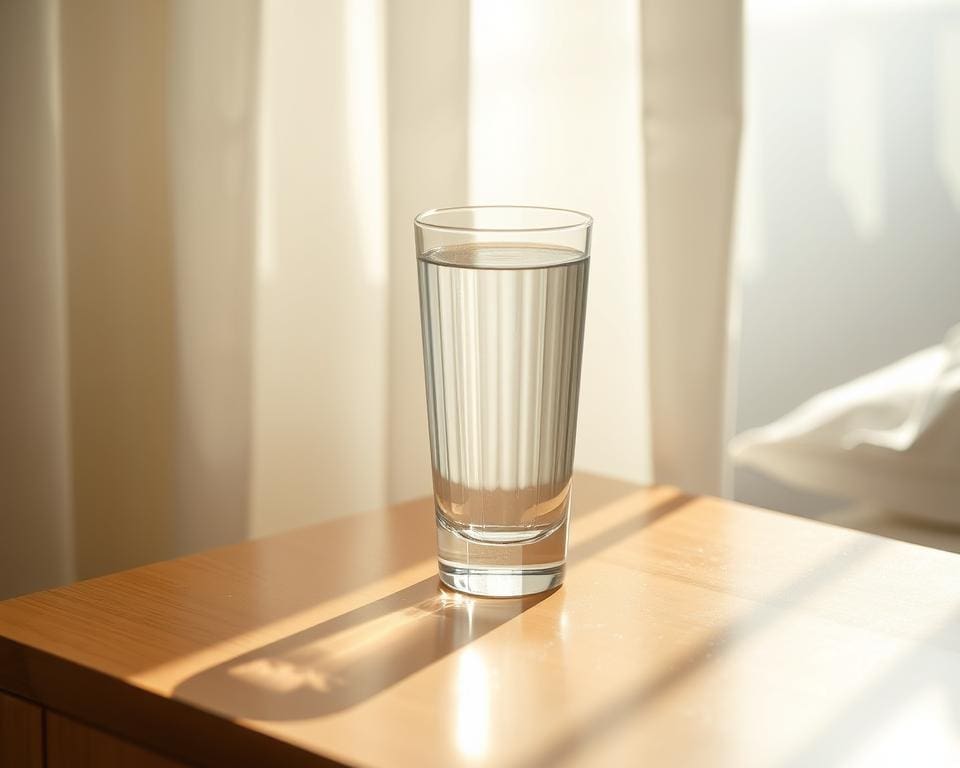 Wat doet een glas water bij het opstaan?