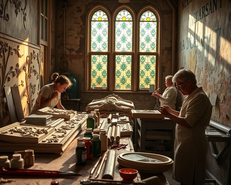 restauratie technieken art-nouveau