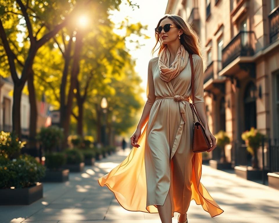 zijde kleding als dagelijkse outfit