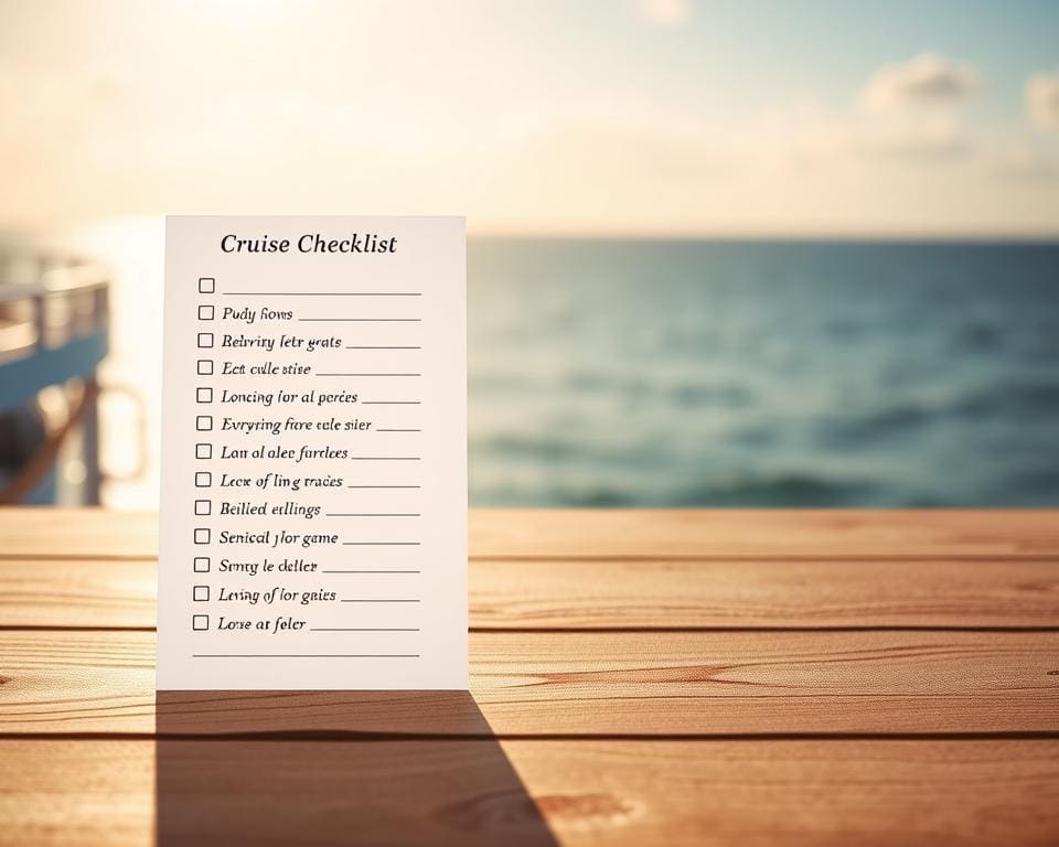 stressvrije cruise checklist