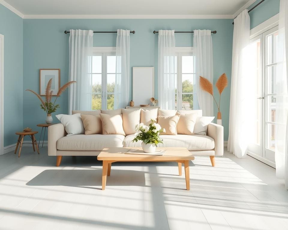 luchtblauw woonruimte